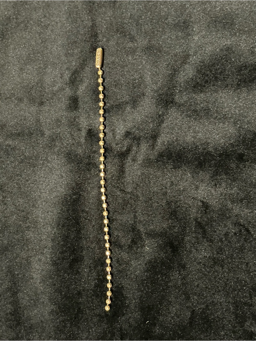 Coach Brass Tone Beaded Key/Card Holder Ball Chain 6 inch